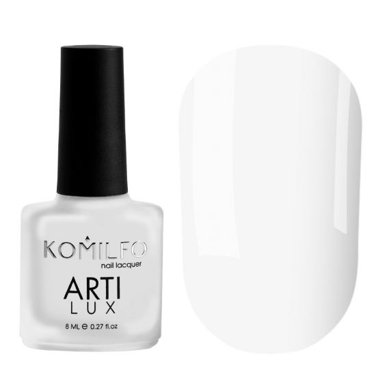 Komilfo ArtiLux 001 nail polish (white, enamel), 8 ml