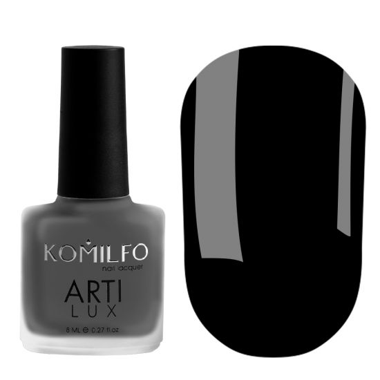 Лак для ногтей Komilfo ArtiLux 029 (черный, эмаль), 8 мл