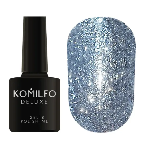 Komilfo Liquid Glam Gel LGG010 (серебристо-голубой), 8 мл