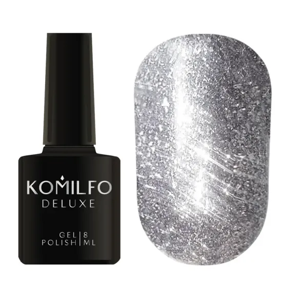 Komilfo Liquid Glam Gel LGG002 (серебристо-серый), 8 мл