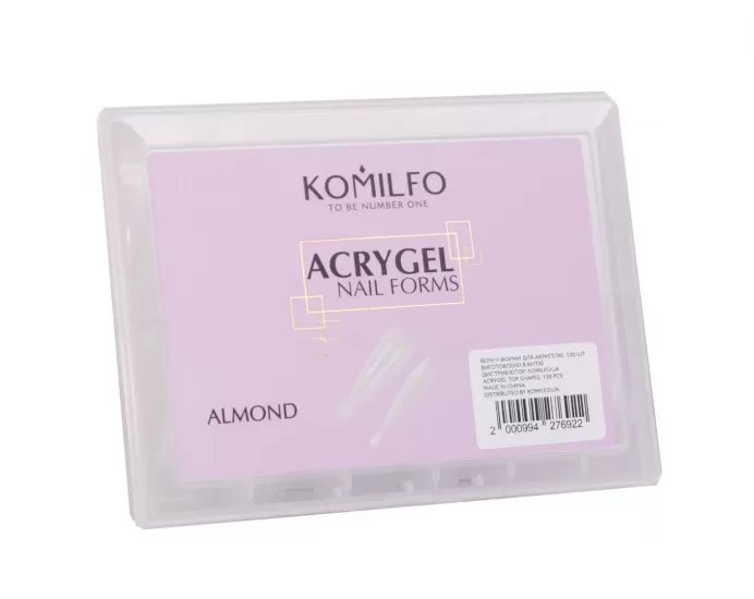 Komilfo Top Nail Forms, Almond – Верхні форми для нарощування, мигдаль, 120 шт