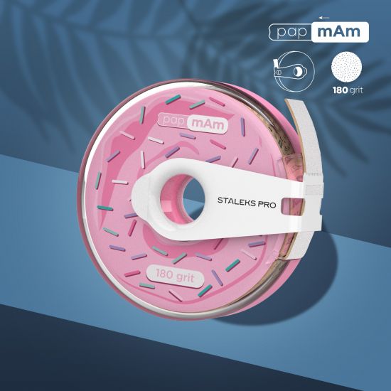 Replacement file tape papmAm white with a clip in a plastic reel 180 grit STALEKS PRO EXPERT