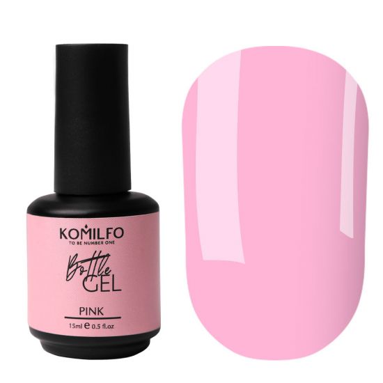 Komilfo Bottle Gel Pink з пензликом, 15 мл