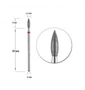 Фреза алмазная, пламя красное, диаметр 025 Фреза алмазная, пламя красное, диаметр 025