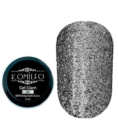 Komilfo Glam Gel Deep Dark Silver No. 009, 5 ml