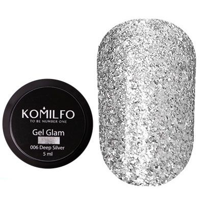 Komilfo Glam Gel Deep Silver №006, 5 мл Komilfo Glam Gel Deep Silver №006, 5 мл