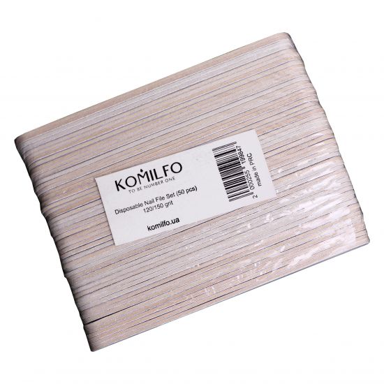 Набор одноразовых пилочек Komilfo, 50 шт. (120/150 грит)
