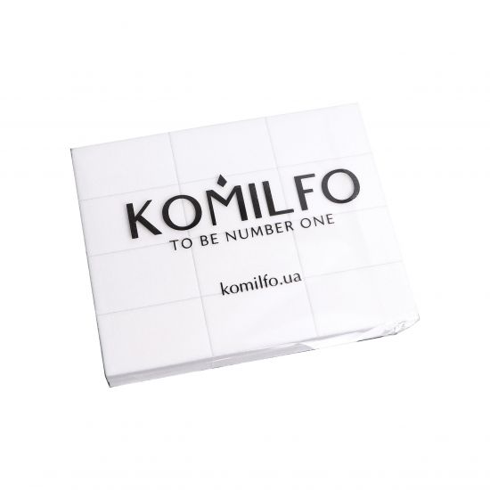 Набор шлифовщиков 50*30*12 мм белый 120/120 для ногтей Komilfo (24 шт. в пачке)