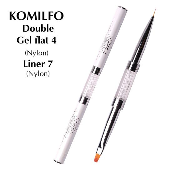 Кисть Komilfo Double Gel flat 4 (Nylon)/Liner 7 (Nylon)