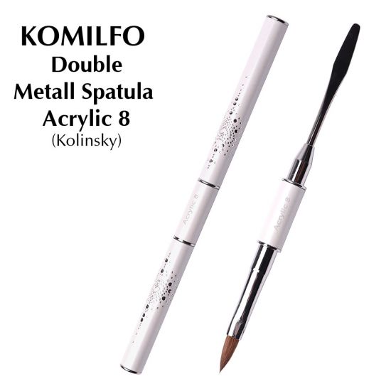 Double Metall Spatula/Acrylic 8 (Kolinsky) Komilfo 
