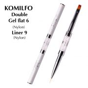 Кисть Komilfo Double Gel flat 6 (Nylon)/Liner 9 (Nylon) Кисть Komilfo Double Gel flat 6 (Nylon)/Liner 9 (Nylon)