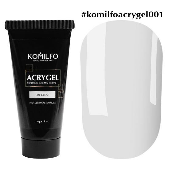 AcryGel №001 Clear, Прозорий, 30г Komilfo 