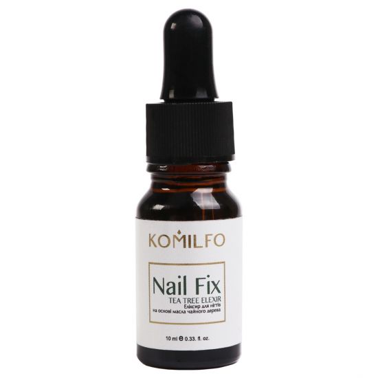 Komilfo Nail Fix, эликсир для ногтей с чайным деревом, с пипеткой 10 мл