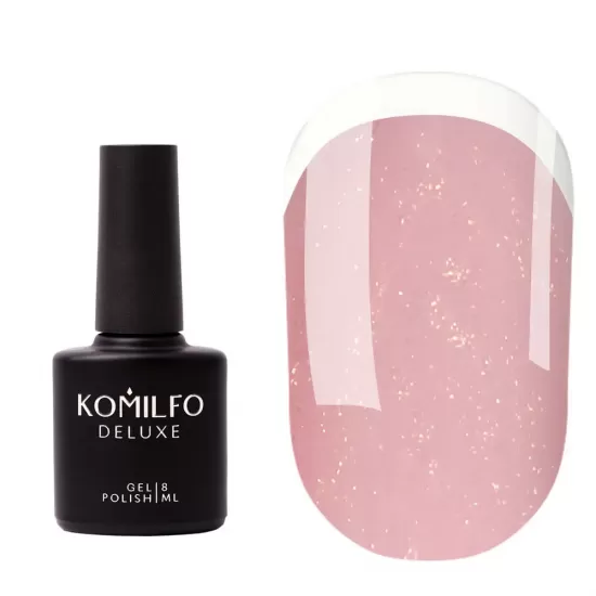 Komilfo KC Glitter French Base Collection №KC003 (beige-pink with gold micro-shine) 8 ml