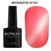 Гель-лак Komilfo Fantasy Cat's Eye №102 (жемчужно-коралловый, магнитный) 8 мл
