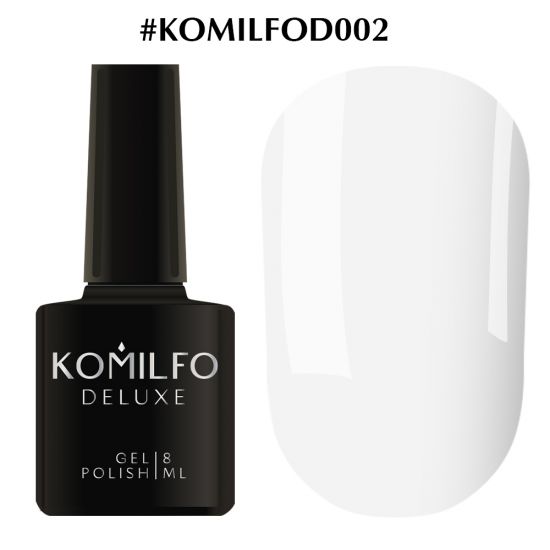 Гель-лак Komilfo Deluxe Series №D002 (белый порцеляновый, эмаль) 8 мл