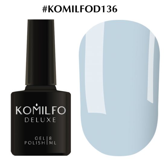 Гель-лак Komilfo Deluxe Series №D136 (бледно-голубой, эмаль) 8 мл