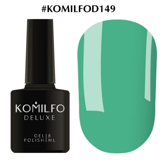 Гель-лак Komilfo Deluxe Series №D149 (зелено-бирюзовый, эмаль) 8 мл