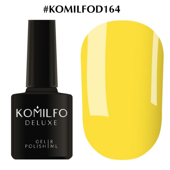 Гель-лак Komilfo Deluxe Series №D164 (ярко-желтый, эмаль) 8 мл