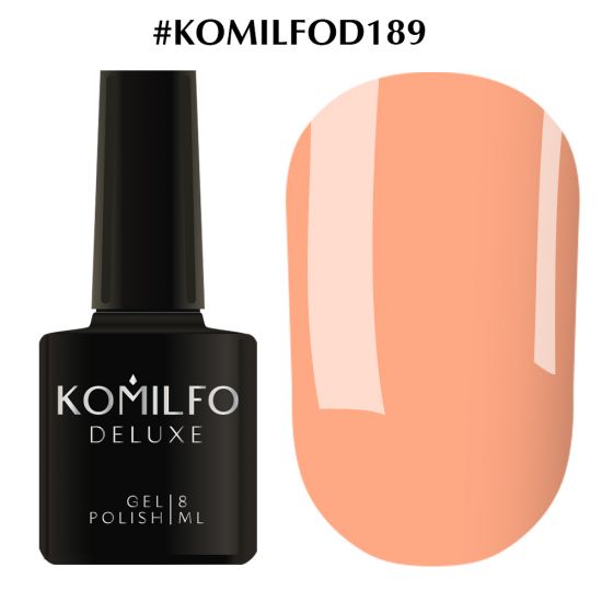 Гель-лак Komilfo Deluxe Series №D189 (светлый, розово-персиковый, неоновый, эмаль) 8 мл