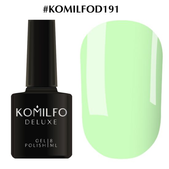 Гель-лак Komilfo Deluxe Series №D191 (светло-зеленый, зеленая мята, эмаль) 8 мл