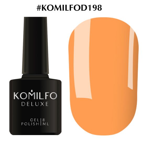 Гель-лак Komilfo Deluxe Series №D198 (насыщенный персиковый, эмаль) 8 мл