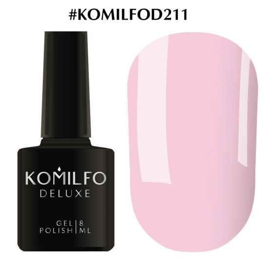 Гель-лак Komilfo Deluxe Series №D211 (светлый, чуть лилово-розовый, эмаль) 8 мл