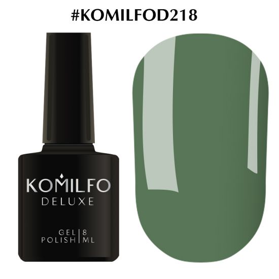 Гель-лак Komilfo Deluxe Series №D218 (приглушенный, зеленовато-бирюзовый, эмаль) 8 мл