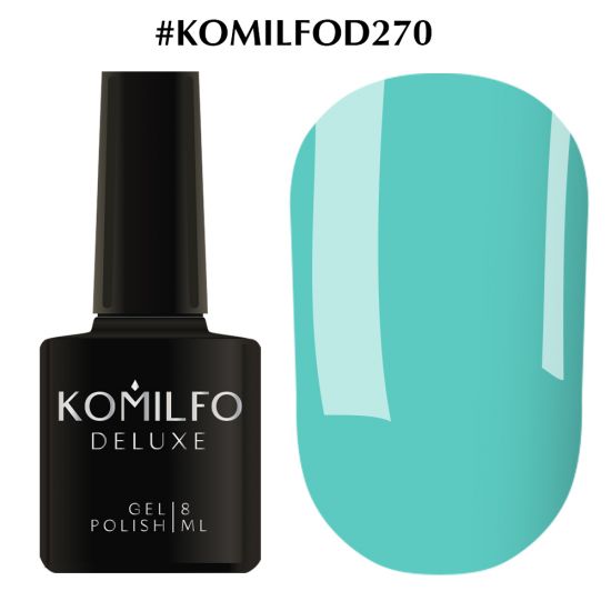Гель-лак Komilfo Deluxe Series №D270 (бирюзово-голубой,эмаль) 8 мл