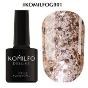 Гель-лак Komilfo DeLuxe Series №G001 (золотистый, крупные блестки) 8 мл