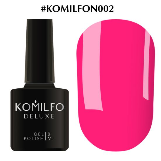 Гель-лак Komilfo DeLuxe Series №N002 (ярко-розовый, неоновый) 8 мл