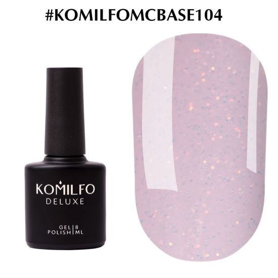 Komilfo Moon Crush Base 104 light pink, gold glitter, translucent, 8 ml