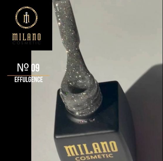 Гель-лак Milano Effulgence №09 темное серебро
