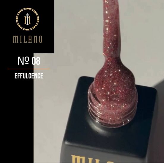 Гель-лак Milano Effulgence №08 серебристо-красный