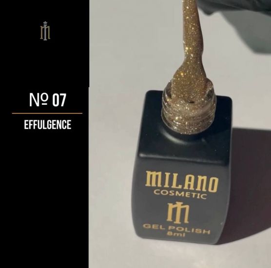 Гель-лак Milano Effulgence №07 серебристо-золотой