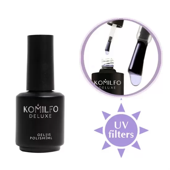 Komilfo No Wipe Rubber Top - top for gel polish without a sticky layer, 15ml
