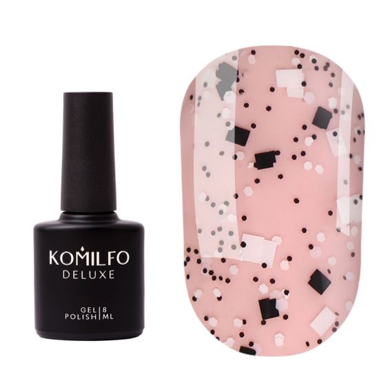 Komilfo No Wipe Top Stone - top without drugs with black and white elements, 8 ml