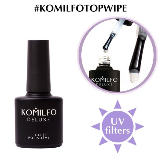 Komilfo Wipe Top Coat 8 ml - gel polish fixer with a sticky layer