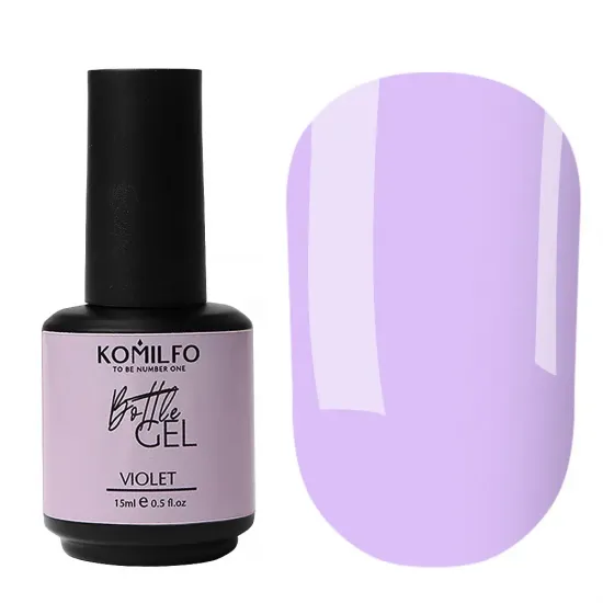 Komilfo Bottle Gel Violet с кисточкой, 15 мл
